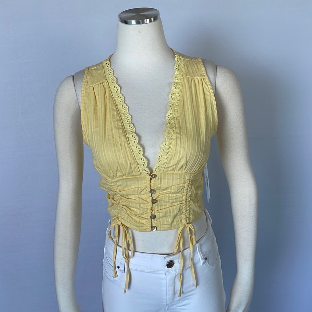 NWT HYFVE Shellsea Yellow Top Medium